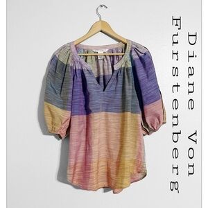 Diane Von Furstenberg Keoni Striped Tunic Top